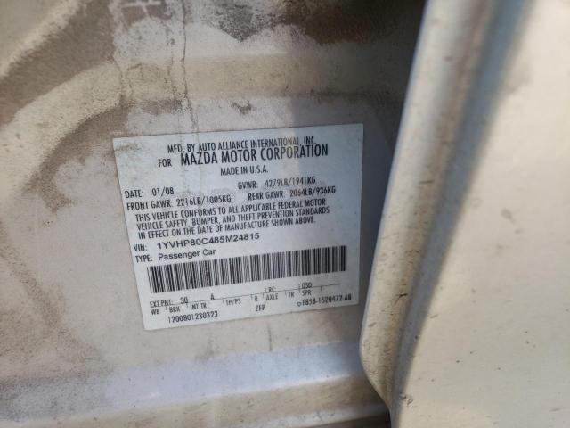 Photo 10 from auction – 2008 MAZDA 6 I with VIN 1YVHP80C485M24815