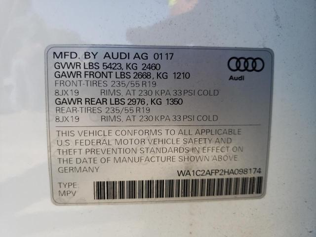 Zdjęcie 10 z aukcji – 2017 AUDI Q5 PREMIUM z VIN WA1C2AFP2HA098174