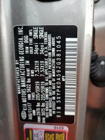Photo 10 from auction – 2018 KIA SORENTO SX with VIN 5XYPKDA59JG381045