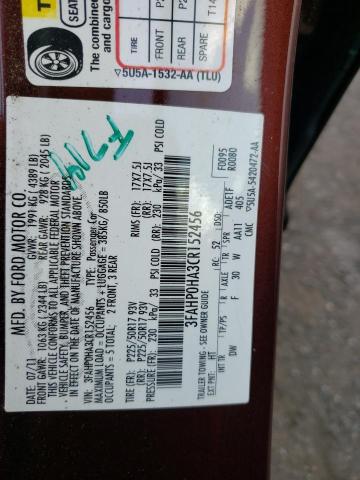 Photo 10 from auction – 2012 FORD FUSION with VIN 3FAHP0HA3CR152456
