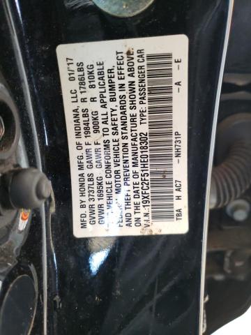Photo 10 from auction – 2017 HONDA CIVIC LX with VIN 19XFC2F51HE018302