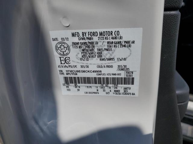Photo 10 from auction – 2012 FORD ESCAPE LIM with VIN 1FMCU9EG8CKC49906