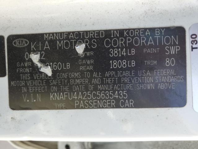 Photo 10 from auction – 2012 KIA FORTE EX with VIN KNAFU4A25C5635435