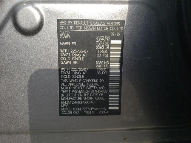 Photo 10 from auction – 2016 NISSAN ROGUE S with VIN KNMAT2MV6GP660140