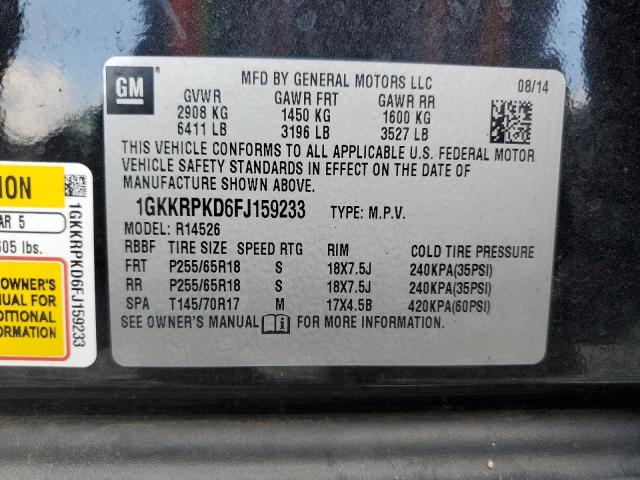 Photo 10 from auction – 2015 GMC ACADIA with VIN 1GKKRPKD6FJ159233