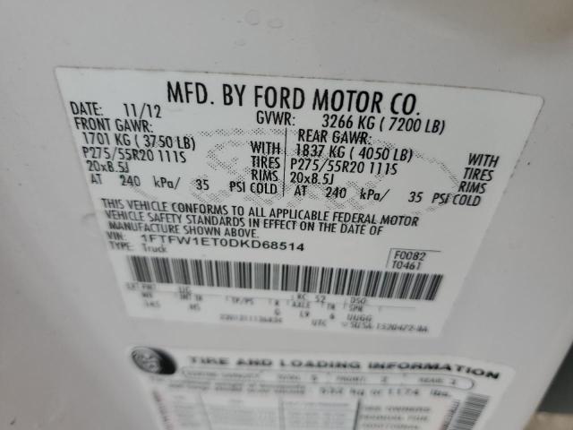Photo 10 from auction – 2013 FORD F150 SUPER with VIN 1FTFW1ET0DKD68514