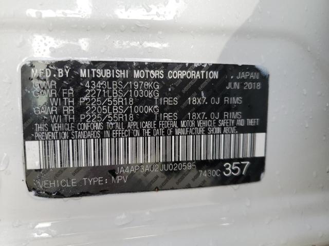 Photo 10 from auction – 2018 MITSUBISHI OUTLANDER with VIN JA4AP3AU2JU020595