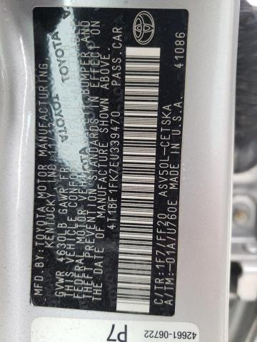 Photo 10 from auction – 2014 TOYOTA CAMRY L with VIN 4T1BF1FK7EU339470