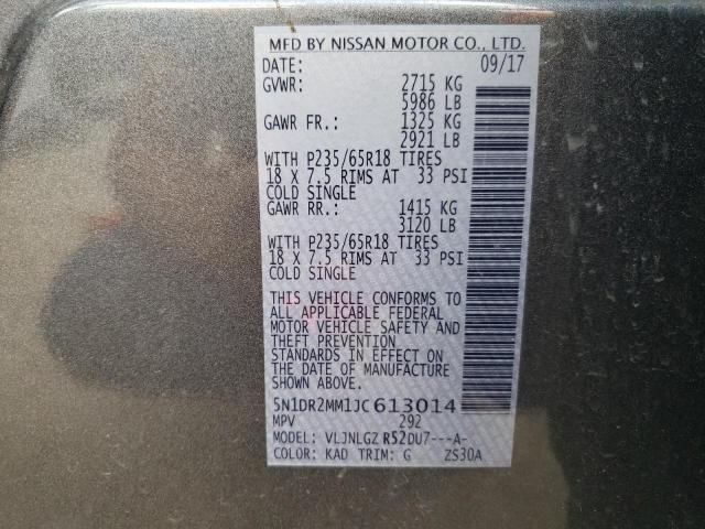 Photo 10 from auction – 2018 NISSAN PATHFINDER with VIN 5N1DR2MM1JC613014