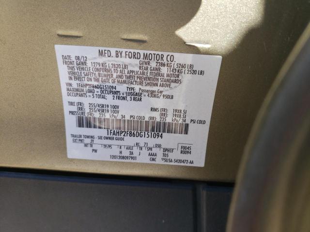 Photo 10 from auction – 2013 FORD TAURUS LIM with VIN 1FAHP2F86DG151094
