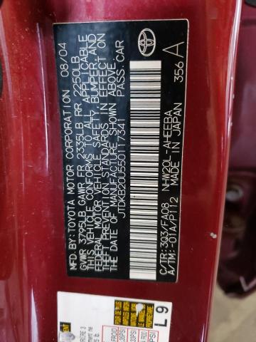 Photo 10 from auction – 2005 TOYOTA PRIUS with VIN JTDKB20U550117341