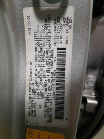 Photo 10 from auction – 2001 LEXUS RX 300 with VIN JTJHF10U810234508