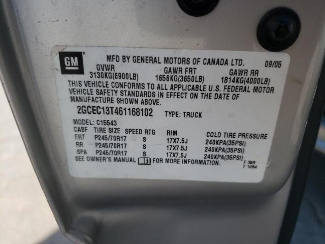 Photo 10 from auction – 2006 CHEVROLET SILVERADO with VIN 2GCEC13T461168102