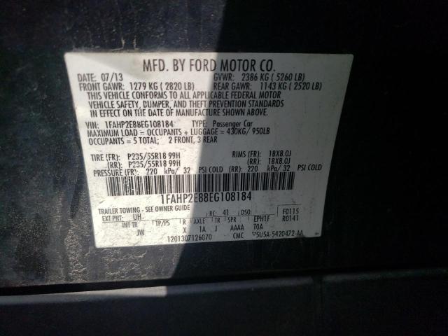 Photo 10 from auction – 2014 FORD TAURUS SEL with VIN 1FAHP2E88EG108184