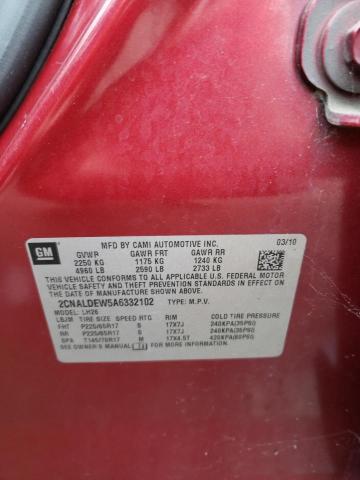 Photo 10 from auction – 2010 CHEVROLET EQUINOX LT with VIN 2CNALDEW5A6332102