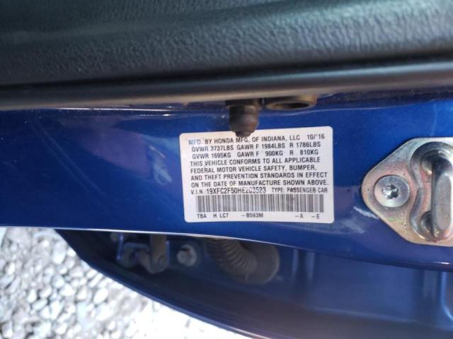 Photo 10 from auction – 2017 HONDA CIVIC LX with VIN 19XFC2F50HE203523