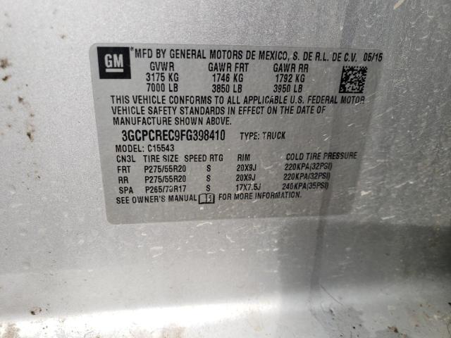 Photo 10 from auction – 2015 CHEVROLET SILVERADO with VIN 3GCPCREC9FG398410