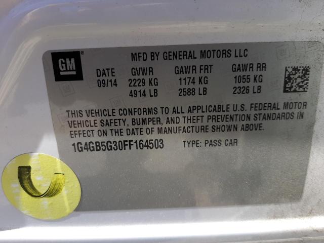 Zdjęcie 10 z aukcji – 2015 BUICK LACROSSE z VIN 1G4GB5G30FF164503