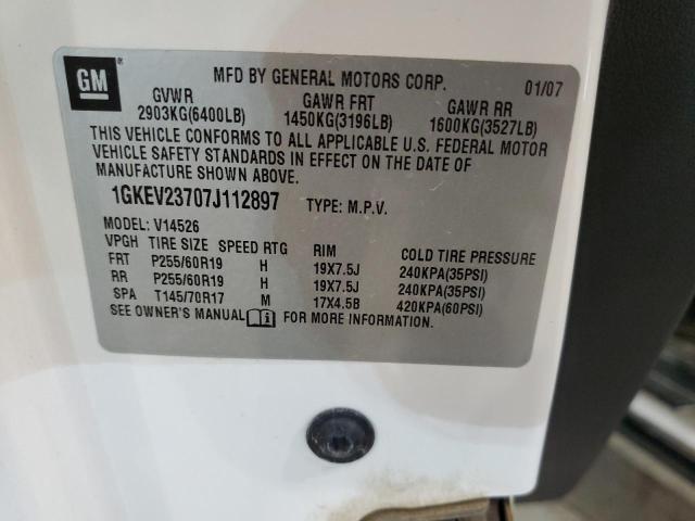 Photo 10 from auction – 2007 GMC ACADIA SLT with VIN 1GKEV23707J112897