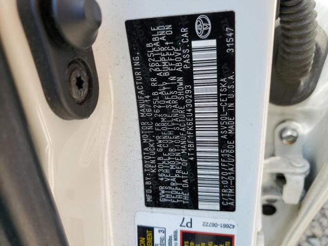 Photo 10 from auction – 2014 TOYOTA CAMRY L with VIN 4T1BF1FK6EU430293