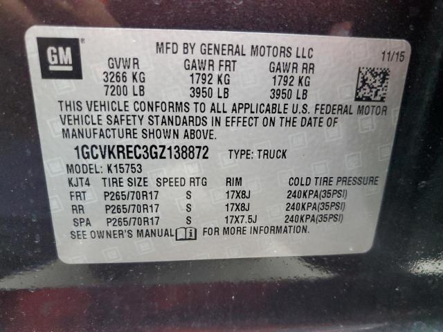 Photo 10 from auction – 2016 CHEVROLET SILVERADO with VIN 1GCVKREC3GZ138872