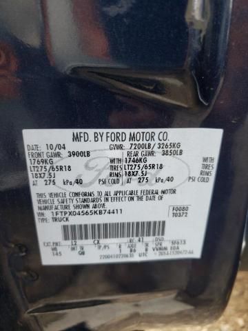 Photo 10 from auction – 2005 FORD F150 with VIN 1FTPX04565KB74411
