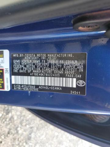 Photo 10 from auction – 2008 TOYOTA CAMRY CE with VIN 4T1BE46K78U224005