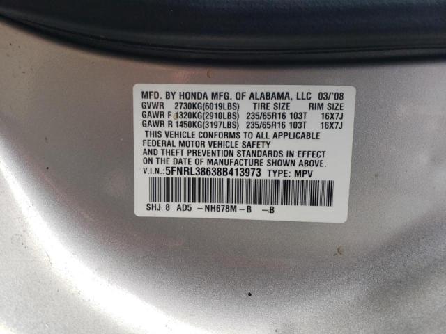 Photo 10 from auction – 2008 HONDA ODYSSEY EX with VIN 5FNRL38638B413973