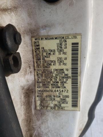 Photo 10 from auction – 2006 NISSAN FRONTIER K with VIN 1N6AD06U76C445472