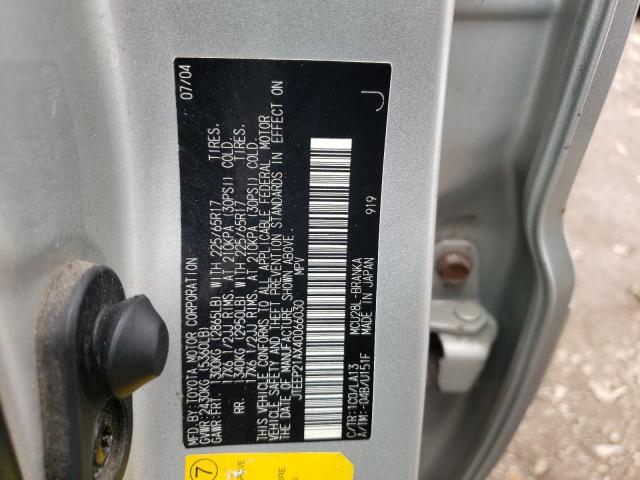 Photo 10 from auction – 2004 TOYOTA HIGHLANDER with VIN JTEEP21AX40066030