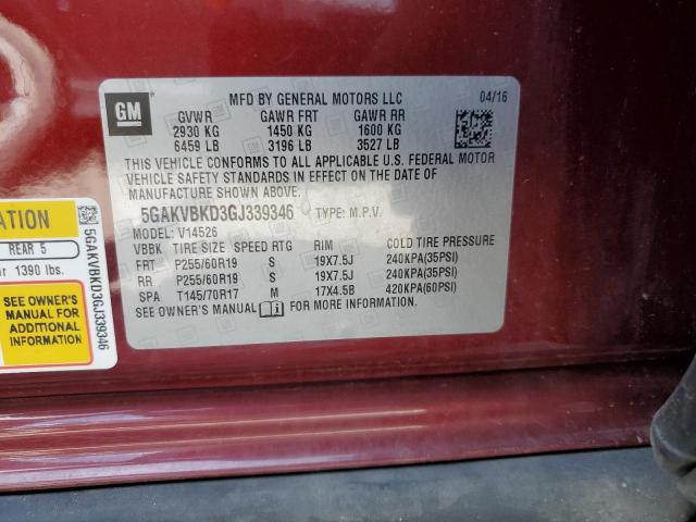 Photo 10 from auction – 2016 BUICK ENCLAVE with VIN 5GAKVBKD3GJ339346