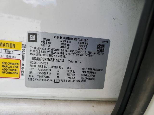 Photo 10 from auction – 2015 BUICK ENCLAVE with VIN 5GAKRBKD4FJ140793