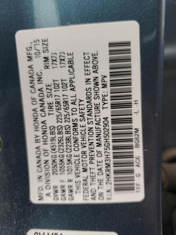 Photo 10 from auction – 2016 HONDA CR-V EXL with VIN 2HKRM3H75GH502904