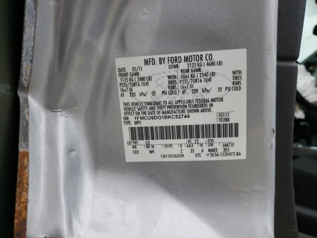 Photo 10 from auction – 2011 FORD ESCAPE XLT with VIN 1FMCU9DG1BKC52744
