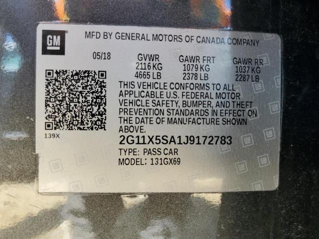 Photo 10 from auction – 2018 CHEVROLET IMPALA with VIN 2G11X5SA1J9172783