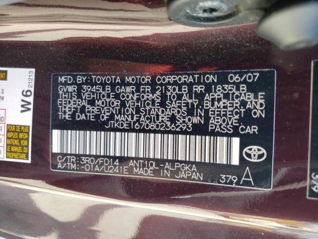 Photo 10 from auction – 2008 SCION SCION with VIN JTKDE167080236293