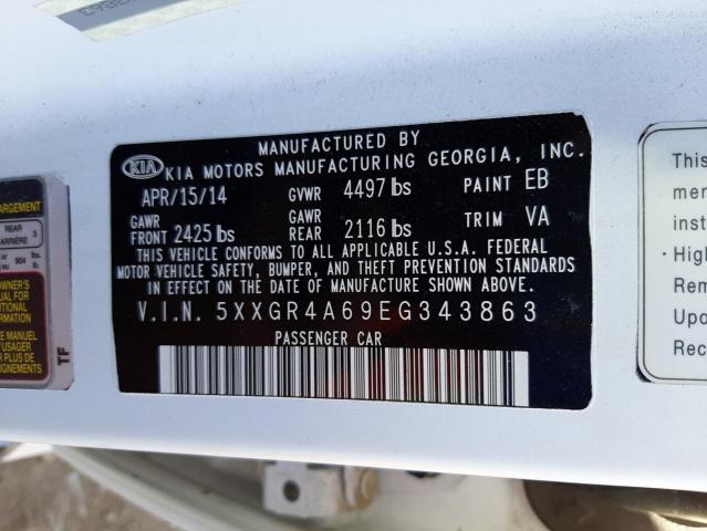 Photo 10 from auction – 2014 KIA OPTIMA SX with VIN 5XXGR4A69EG343863