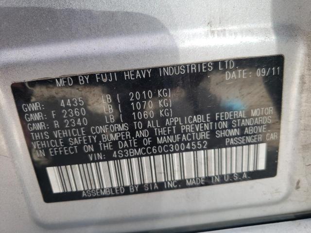 Photo 10 from auction – 2012 SUBARU LEGACY 2.5 with VIN 4S3BMCC60C3004552