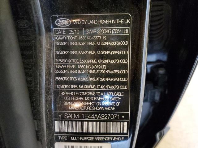 Photo 10 from auction – 2010 LAND ROVER RANGE ROVE with VIN SALMF1E44AA327071