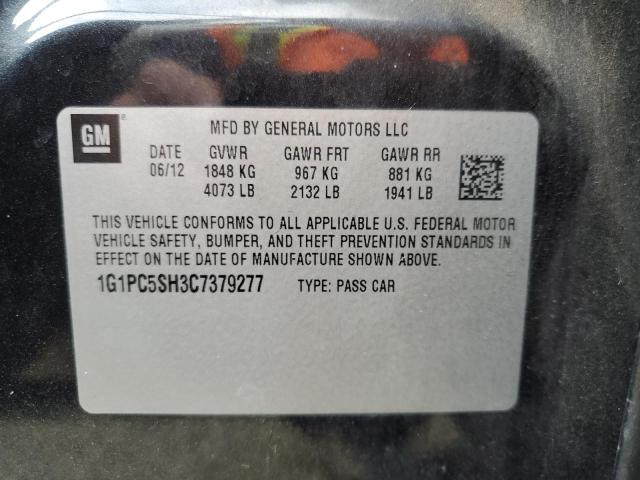 Photo 10 from auction – 2012 CHEVROLET CRUZE LS with VIN 1G1PC5SH3C7379277