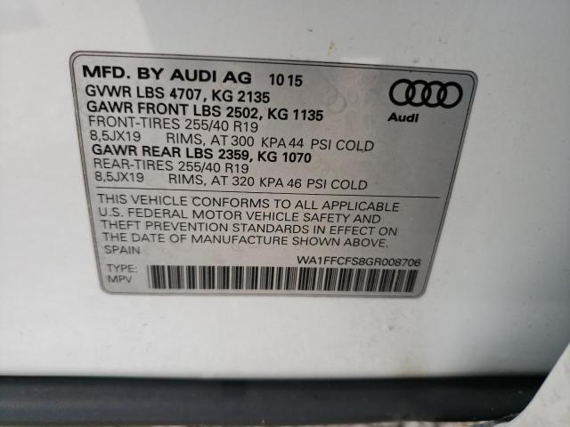 Photo 10 from auction – 2016 AUDI Q3 PRESTIG with VIN WA1FFCFS8GR008706
