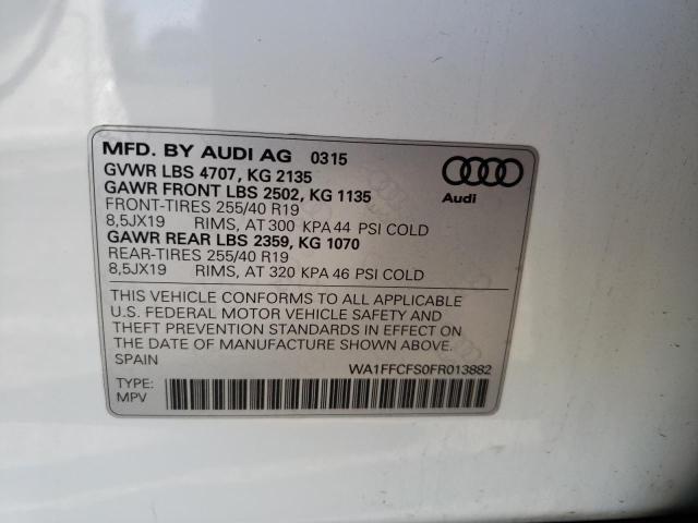 Photo 10 from auction – 2015 AUDI Q3 PRESTIG with VIN WA1FFCFS0FR013882