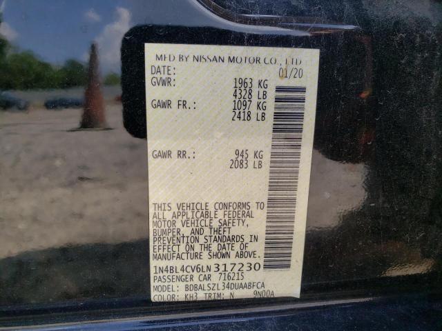 Photo 10 from auction – 2020 NISSAN ALTIMA with VIN 1N4BL4CV6LN317230