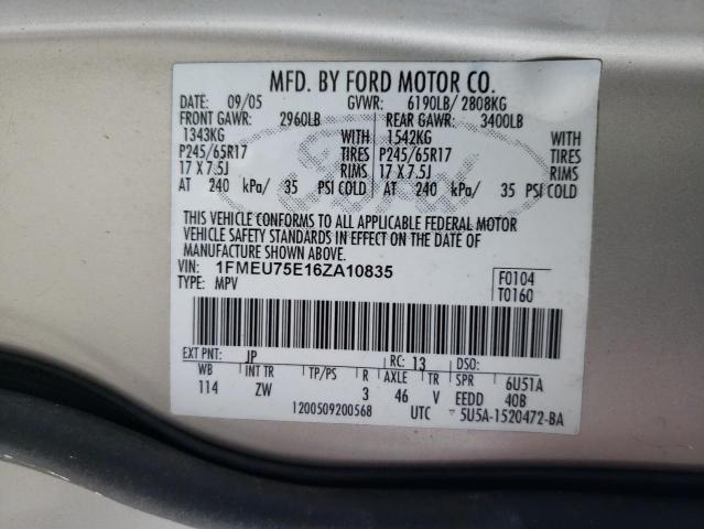 Photo 10 from auction – 2006 FORD EXPLORER L with VIN 1FMEU75E16ZA10835