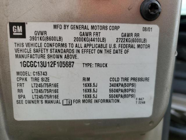 Photo 10 from auction – 2002 CHEVROLET SILVERADO with VIN 1GCGC13U12F105687