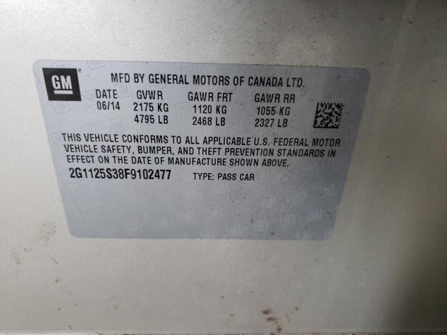 Photo 10 from auction – 2015 CHEVROLET IMPALA LT with VIN 2G1125S38F9102477