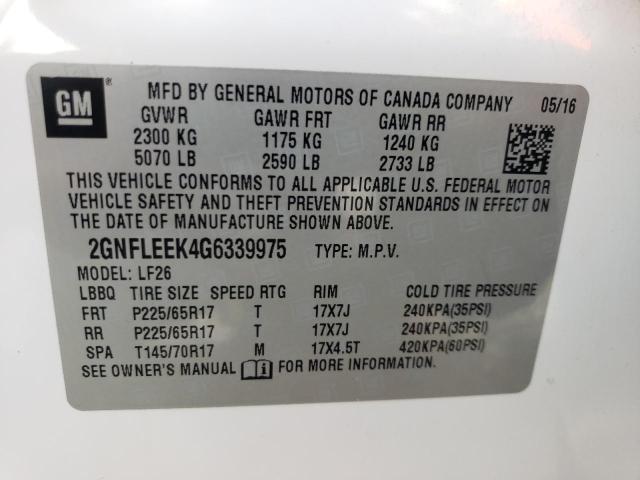 Photo 10 from auction – 2016 CHEVROLET EQUINOX LS with VIN 2GNFLEEK4G6339975