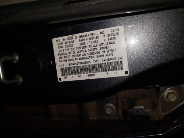 Photo 10 from auction – 2006 ACURA 3.2TL with VIN 19UUA66216A028565