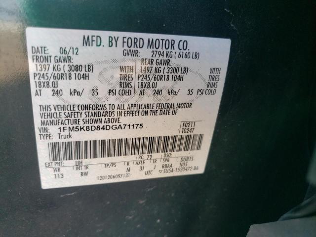 Photo 10 from auction – 2013 FORD EXPLORER X with VIN 1FM5K8D84DGA71175