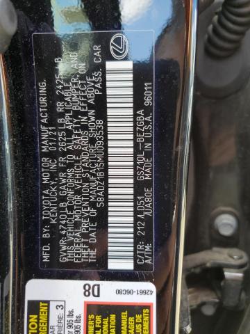 Photo 10 from auction – 2021 LEXUS ES 350 BAS with VIN 58ADZ1B15MU093538